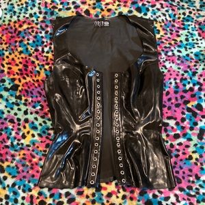 Black Syren Latex Corset Top